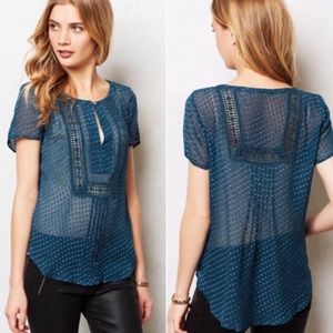 Anthropologie Meadow Rue Grassland Blouse, S